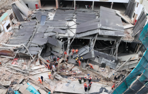 Steel structure factory collapse